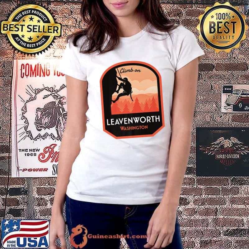 Leavenworth Washington Rock Climbing Vintage T-Shirt Ladiestee