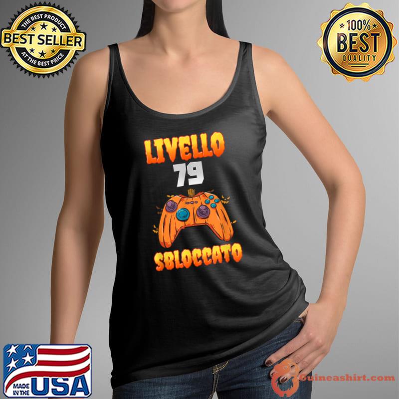Livello 79 Sbloccato 79 Compleanno Controller Pumpkin Gamer Halloween T-Shirt Tank Top