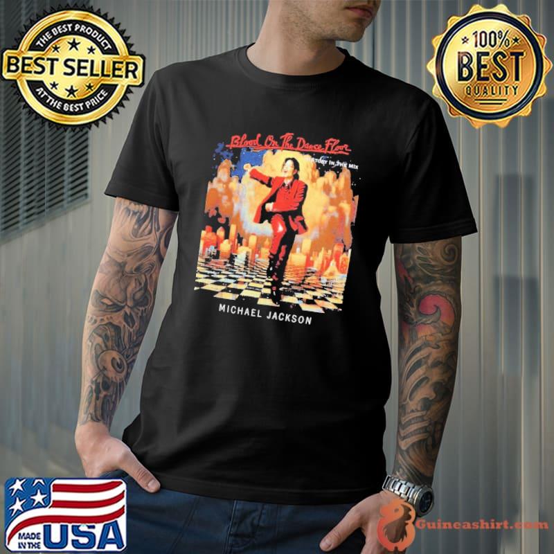 Michael Jackson Blood Shirt On The Dance Floor Boyfriend Fit Girls