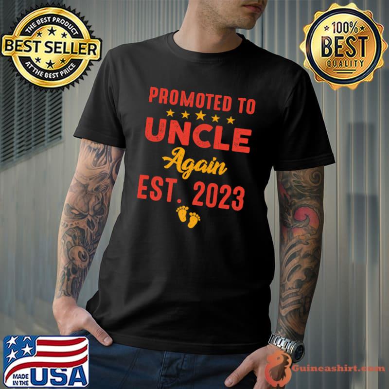 Promoted To Uncle Again 2023 Baby Pregnancy Announcement T-Shirt