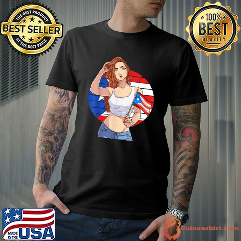 Puerto Rico Flag Hispanic Girl Latino Pride Boricua T-Shirt