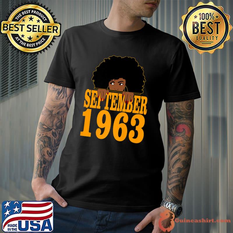 September 1963 59th Birthday 59 Years Old Black Women T-Shirt