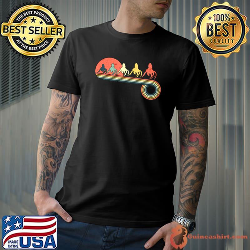 Squid Vintage Sunset Rainbow T-Shirt