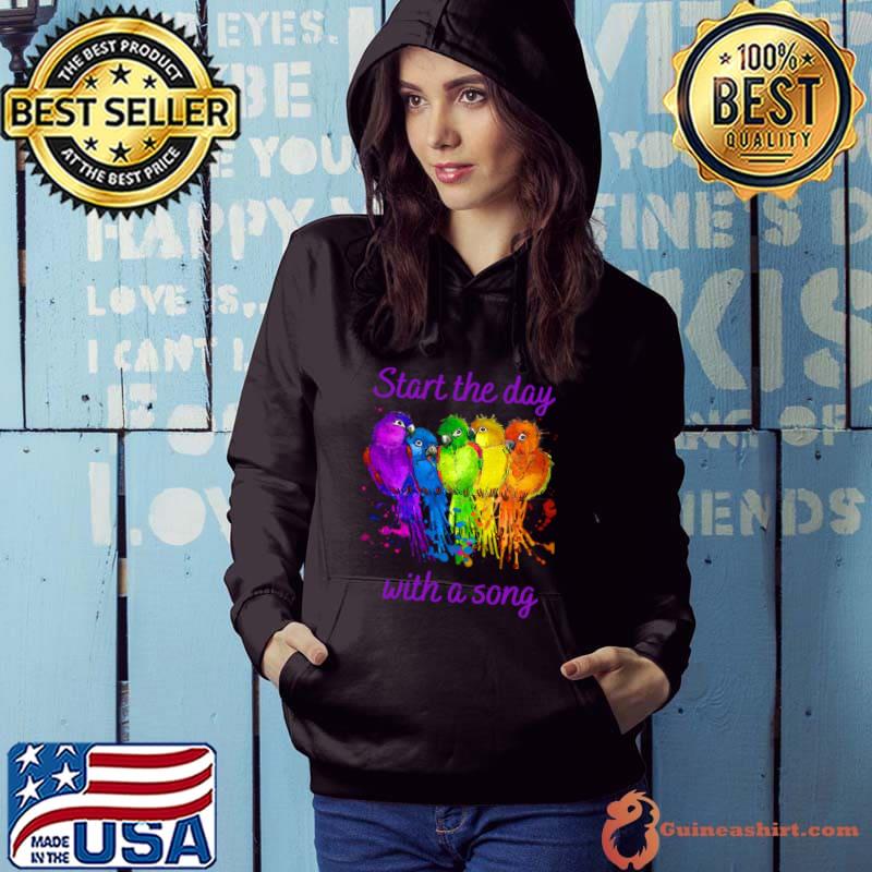 Start the day with a song watercolor birds T-Shirt Hoodie