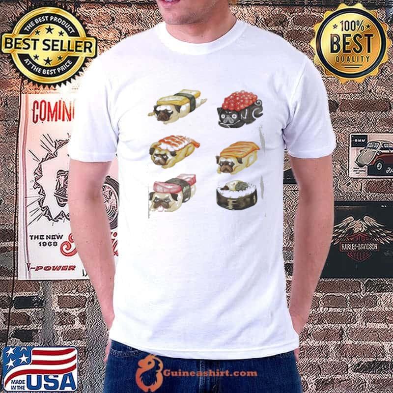 Sushi Pug Watercolor Dog Shirt