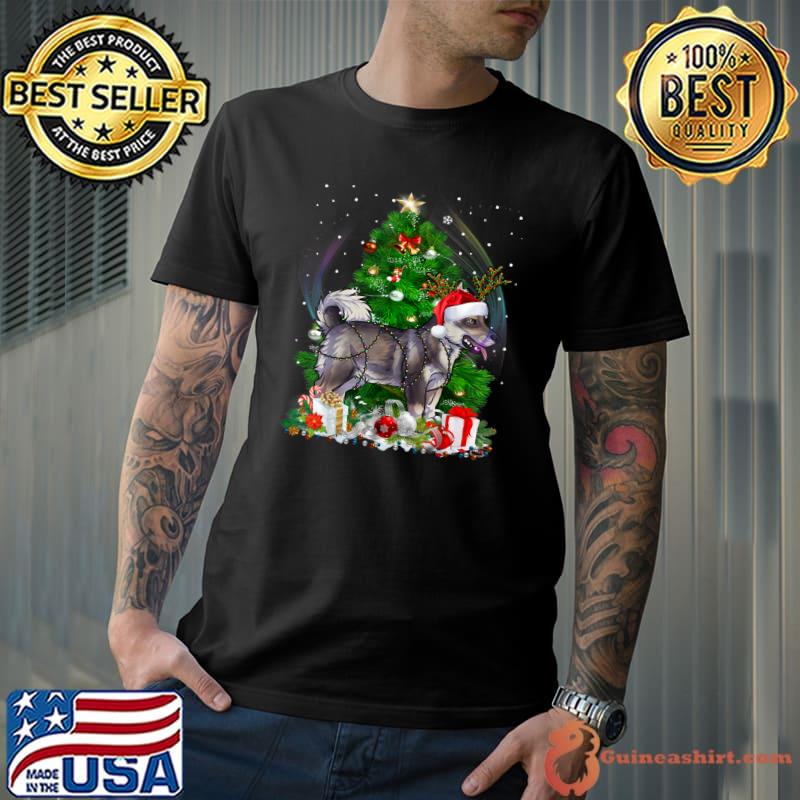 Swedish Vallhund Christmas Tree Light Pajama Dog Xmas T-Shirt