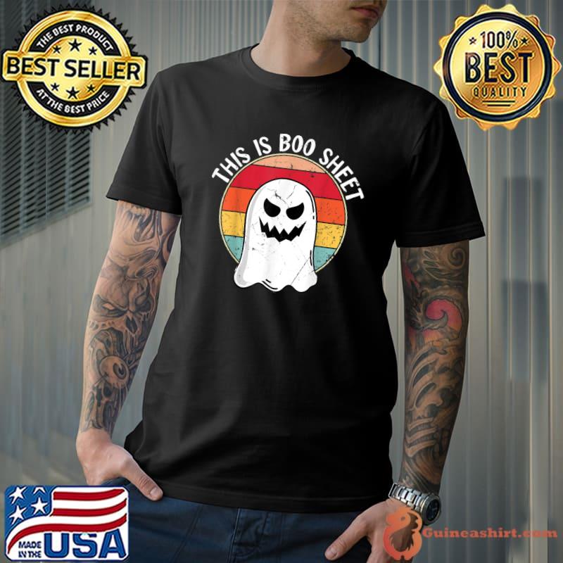 This Is Boo Sheet Happy Halloween Vintage Sunset T-Shirt