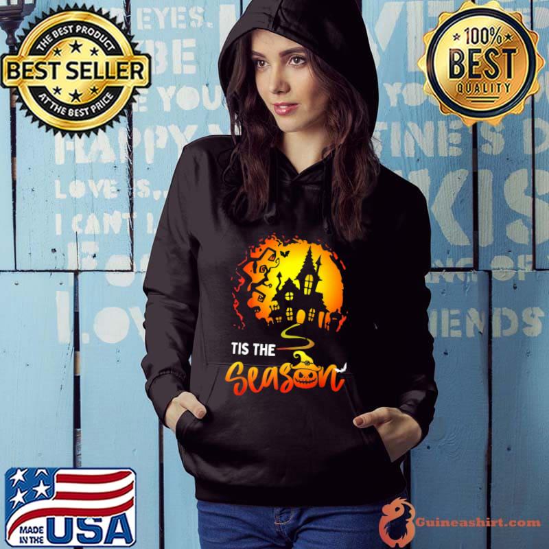 Tis The Season Spooky Vibes Pumpkin Halloween Trick Or Treat Moon T-Shirt Hoodie