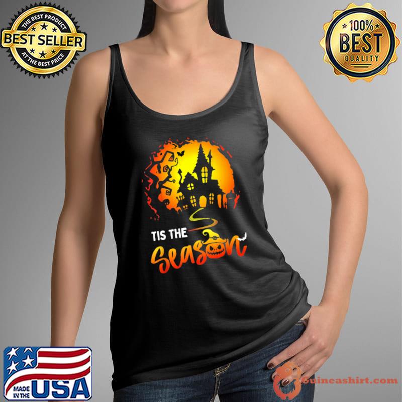 Tis The Season Spooky Vibes Pumpkin Halloween Trick Or Treat Moon T-Shirt Tank Top