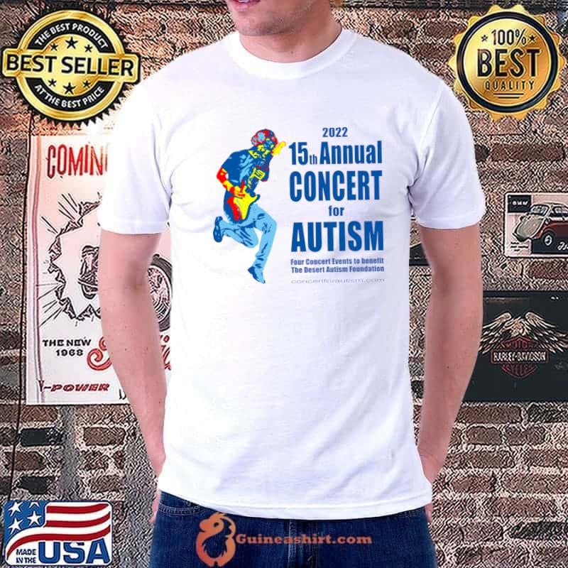 2022 15th Annual Concert for Autism Teaser Play Guitar Watercolor T-Shirt