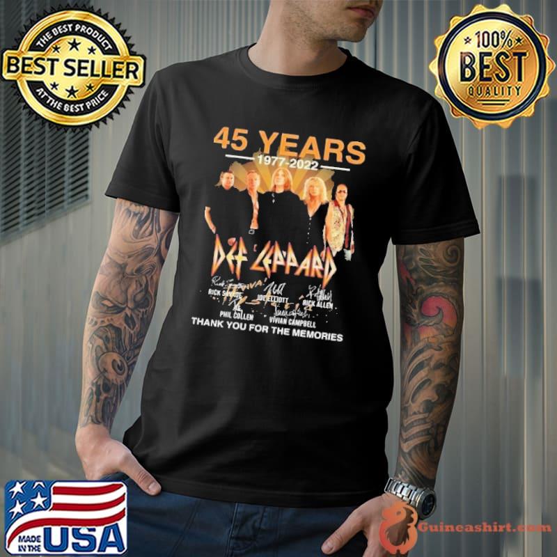 45 years Def Leppard thank for memories signatures shirt