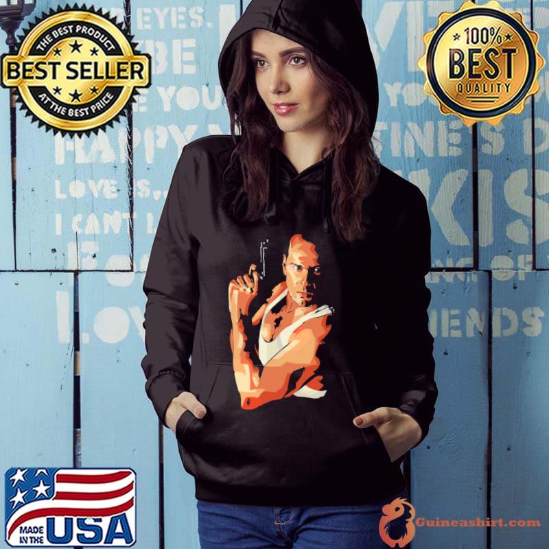 Actor bruce willis die hard with a gun graphic s Hoodie