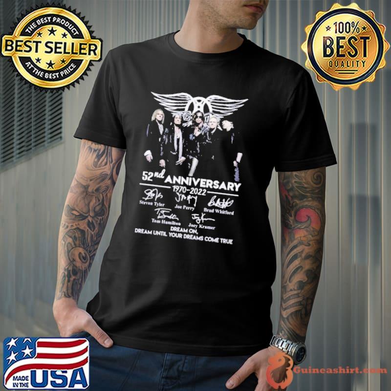 Aerosmith 52nd anniversary dream until your dream come true signatures shirt