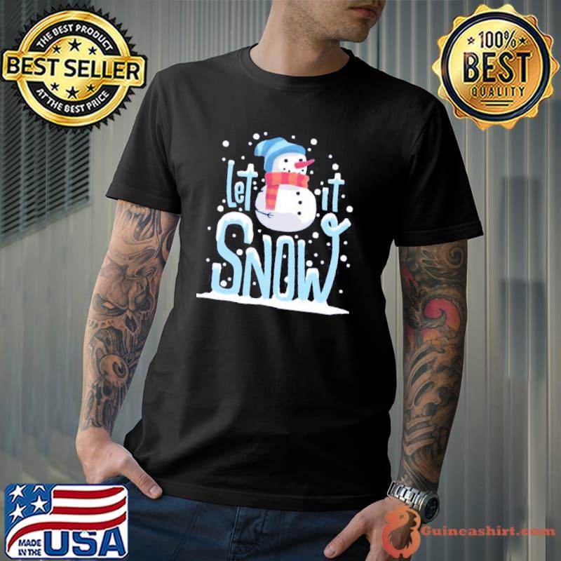 Aesthetic art let it snow snowman shirt