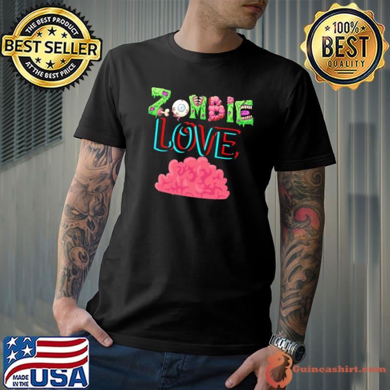Creepy zombies love brains halloween classic shirt