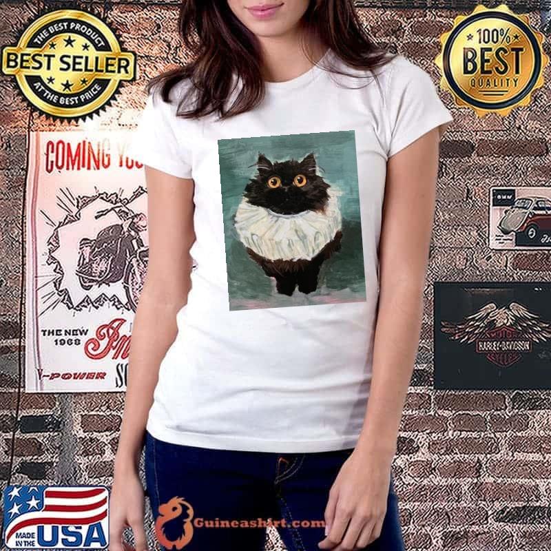 Cute cat kitten black cat elizabethan ruffle rebeccasalinasart friendly noodles s Ladiestee