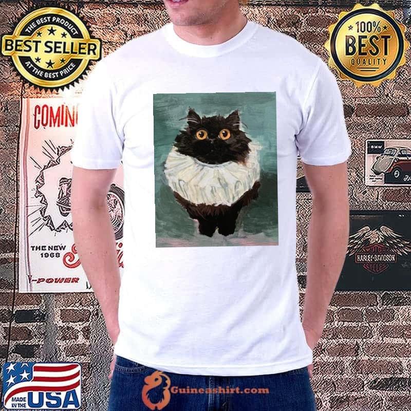 Cute cat kitten black cat elizabethan ruffle rebeccasalinasart friendly noodles shirt