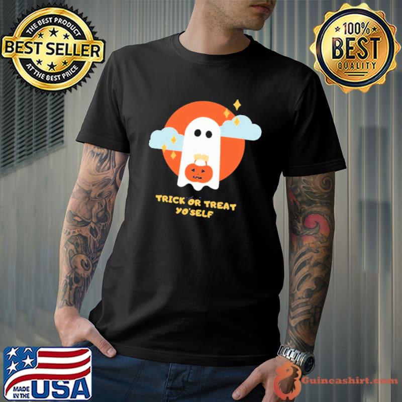 Cute ghost pumpkin halloween art classic shirt