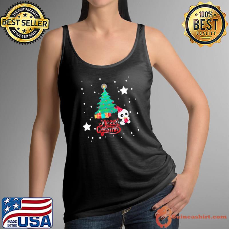 Cute panda with christmas tree s Tank Top