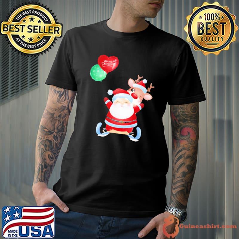 Cute santa claus holding baloons shirt