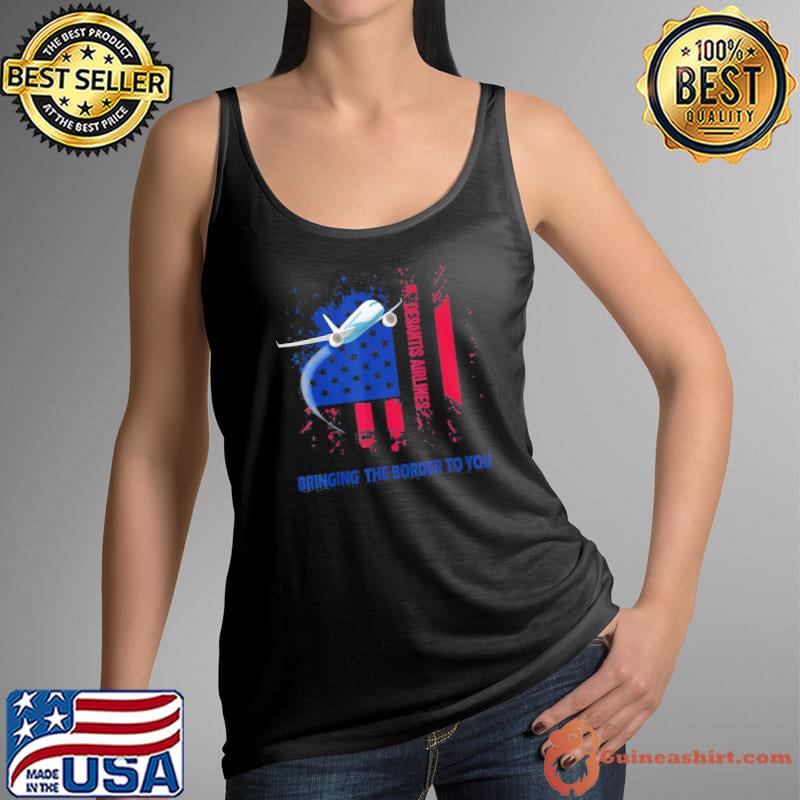 Desantis airlines bringing the border to you vintage us flag s Tank Top