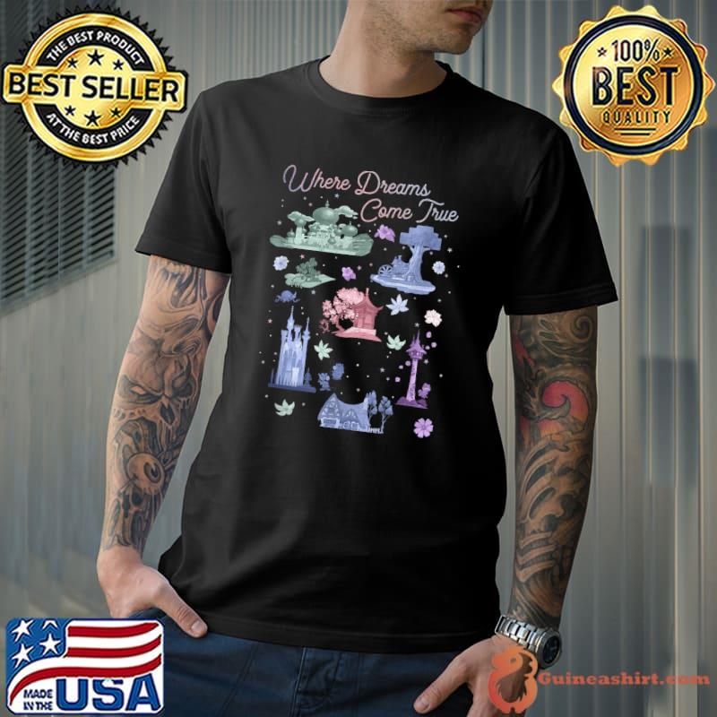 Disney Princess Castles Where Dreams Come True Colors T-Shirt