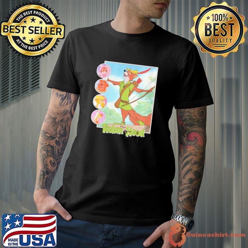 Disney robin hood disney film retro art classic shirt