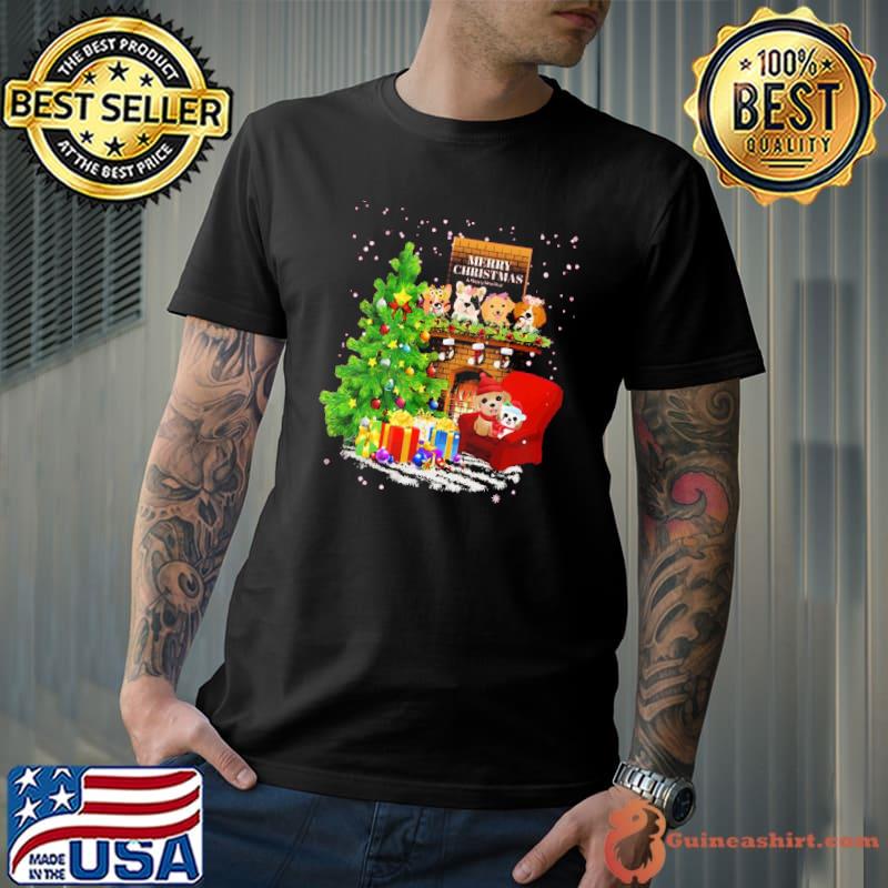 Dogs the fireplace merry christmas dog shirt