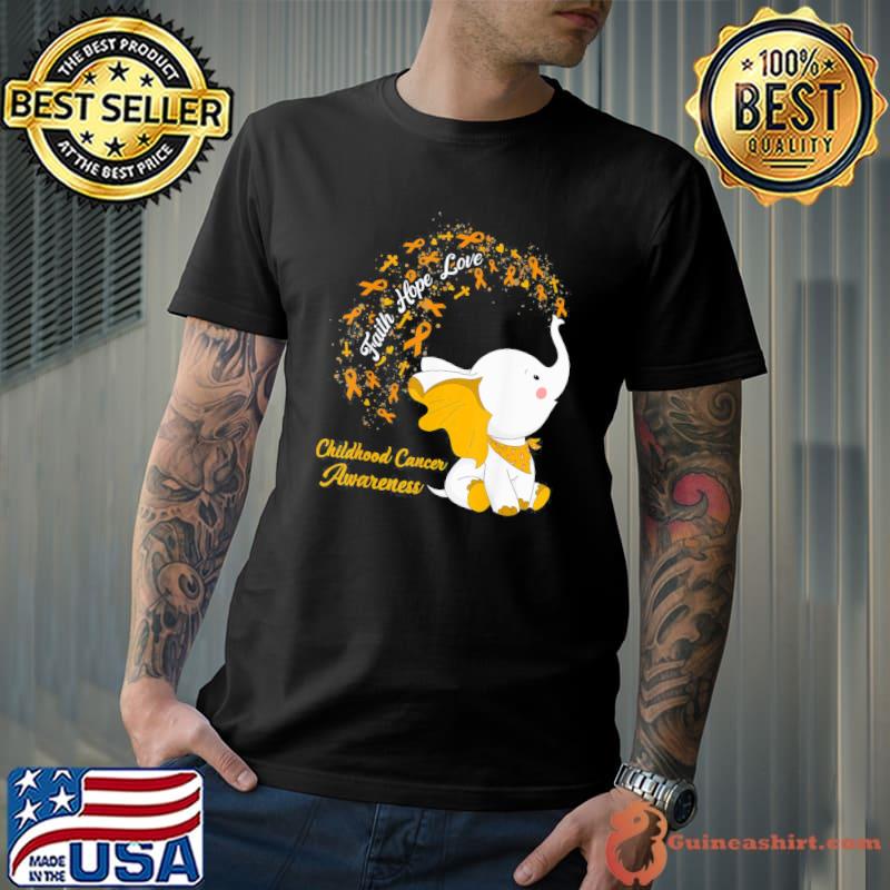 Faith hope love childhood cancer awareness gold ribbon classic shirt