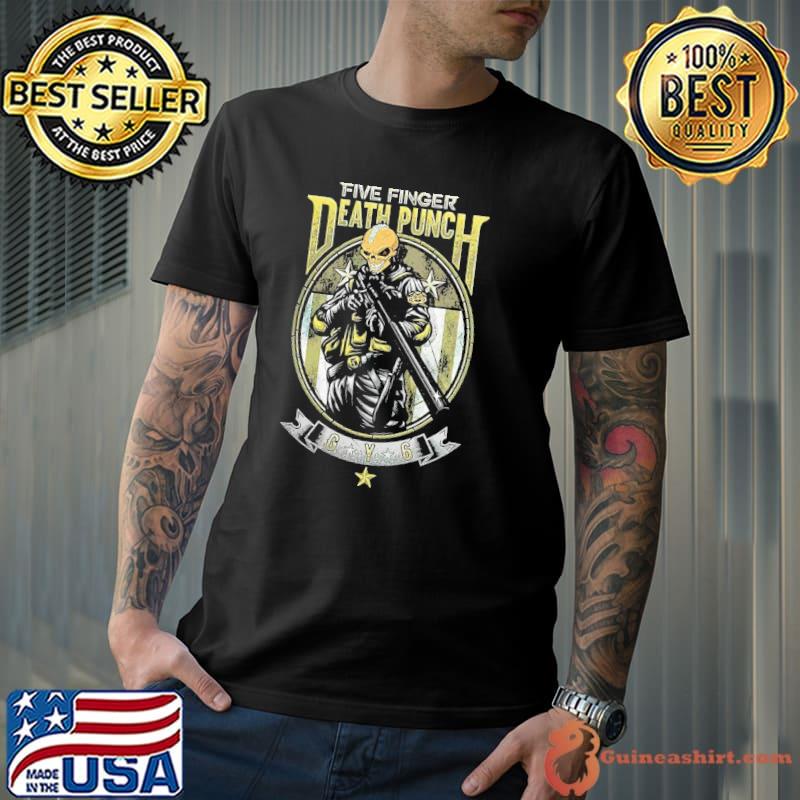Five finger death punch concert pistols green cracked classic shirt