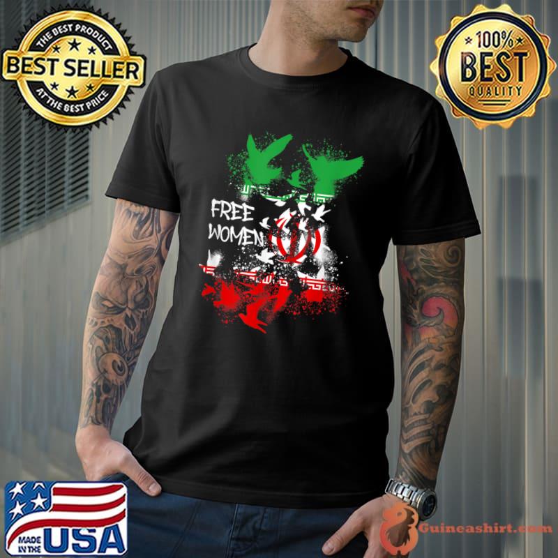 Free wineb free iran doves birds irian flag freedom T-Shirt
