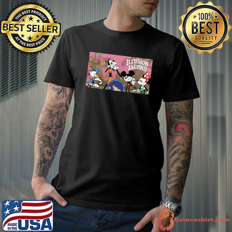 Funny game for kids mickey and friends disney illusion island shirt