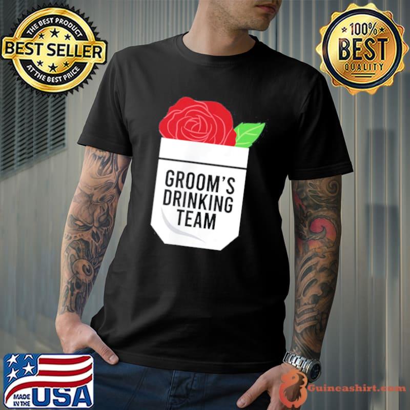 Groom's drinking team pocket engaged bachelor party squad shirt