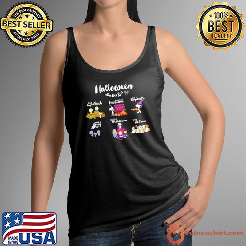 Halloween bucket list peanuts snoopy pumpkin s Tank Top