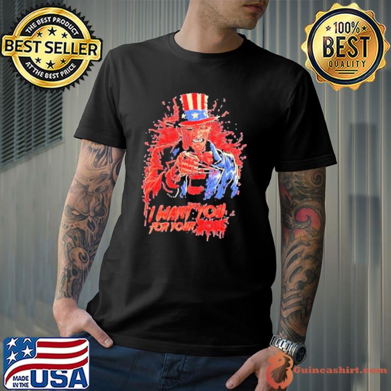 Halloween freddy krueger I want you for your soul shirt