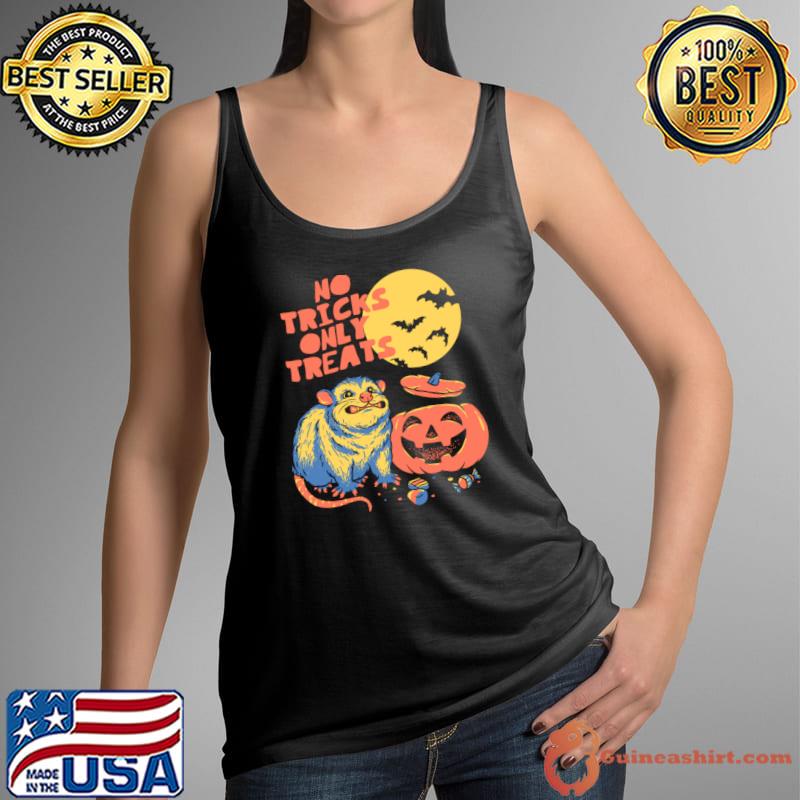 Halloween Possum No Tricks Only Treats Pumpkin Bats Moon T-Shirt Tank Top