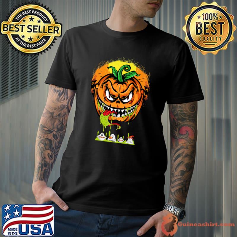 Halloween Pumpkin Eating Boo Ghost T-Shirt