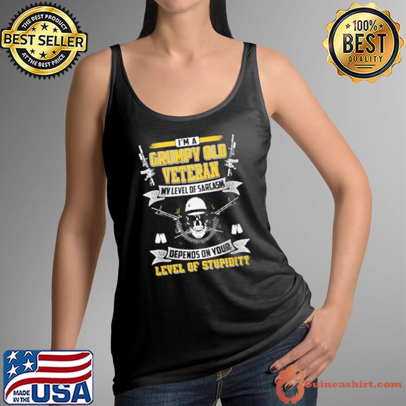 Halloween veteran grumpy old level of stupid s Tank Top