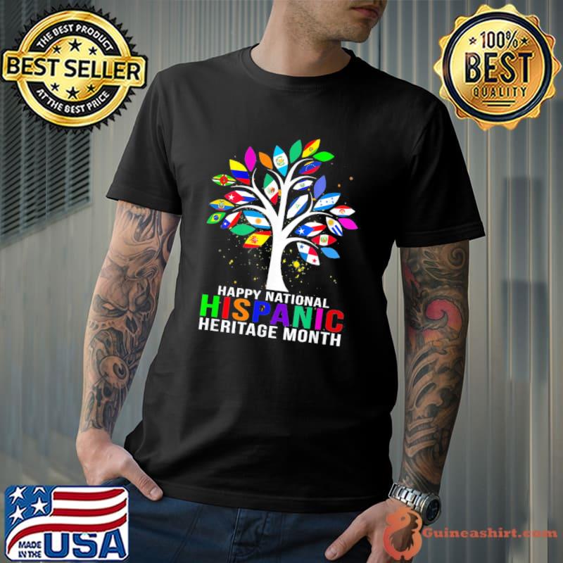 Happy national hispanic heritage month tree roots latina shirt