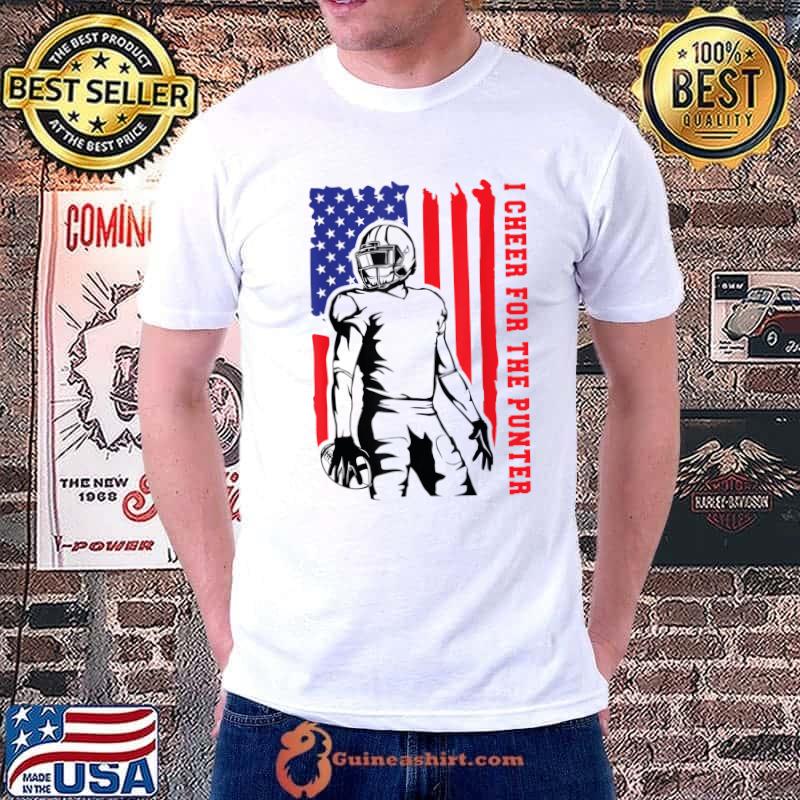 I Cheer For The Punter Football Vintage Man Player American Flag T-Shirt