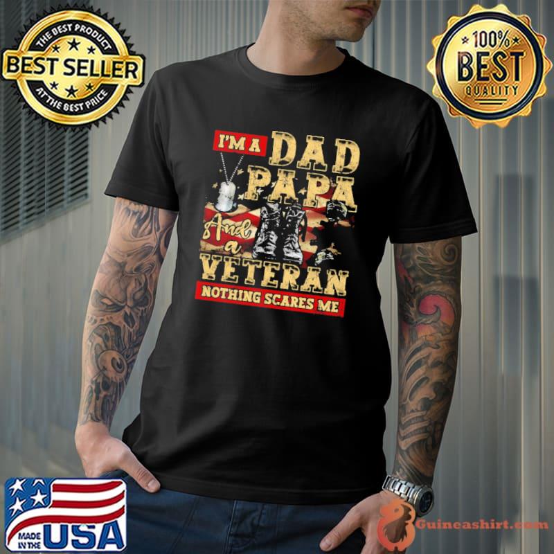 I'm a dad papa and a veteran father halloween veteran shirt