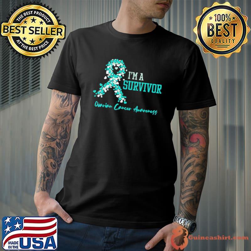 I'm a survivor ovarian cancer awareness teal ribbon classic shirt