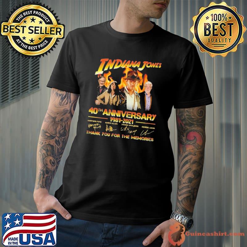 Indiana Jones 40th Anniversary 1981 2021 Thank You For THe Memories Shirt