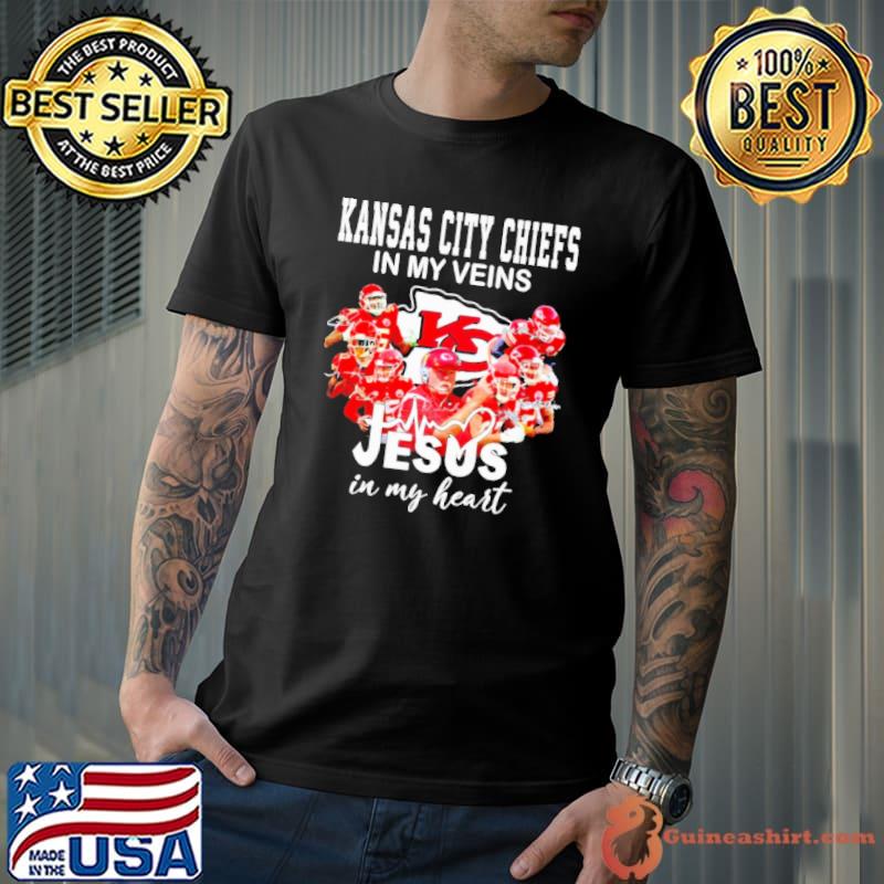 Chiefs in my veins jesus in my heart Kansas City Chiefs tshirt