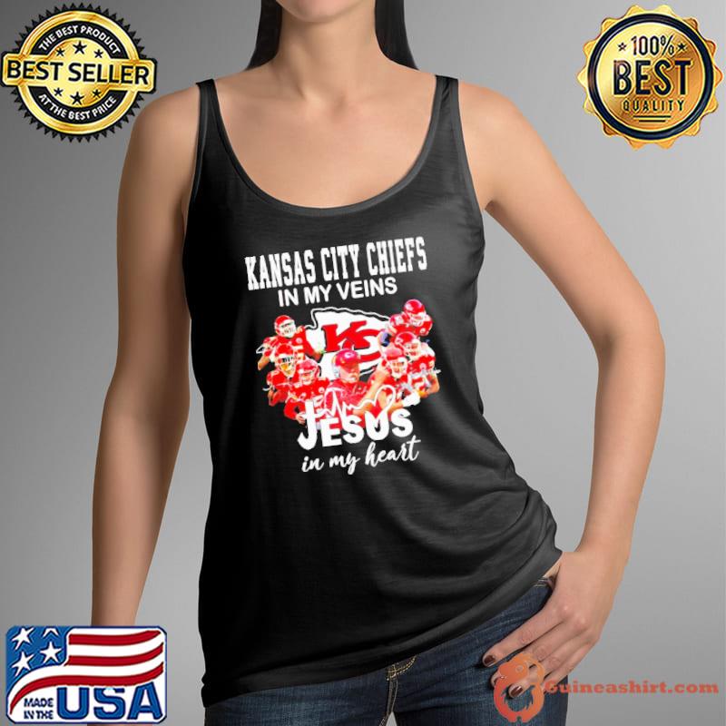 Kansas City Chiefs in my veins jesus in my heart signatures s Tank Top