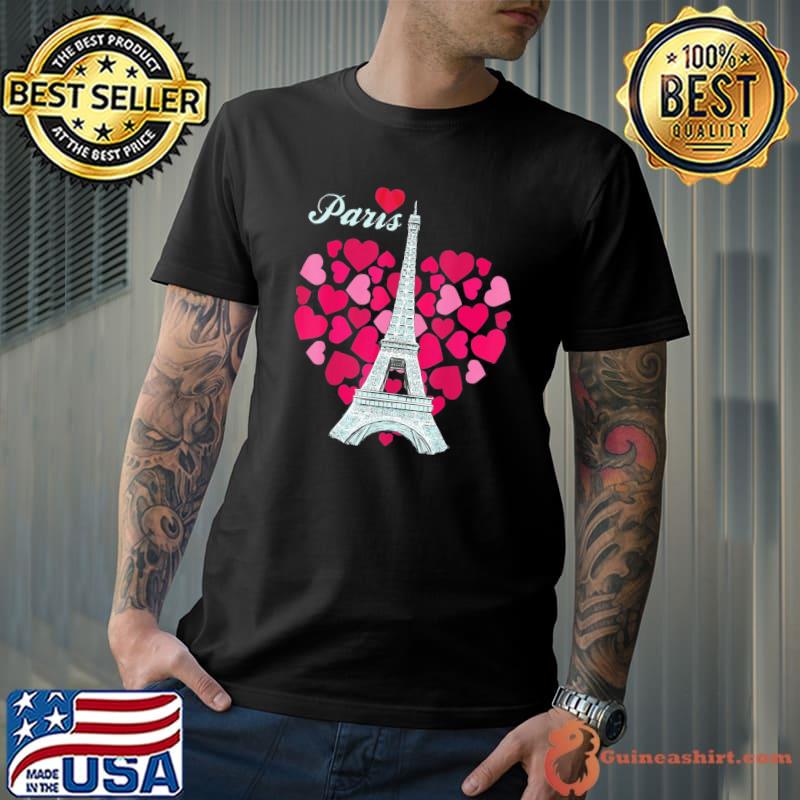 Love paris heart eiffel tower souvenir France french love classic shirt