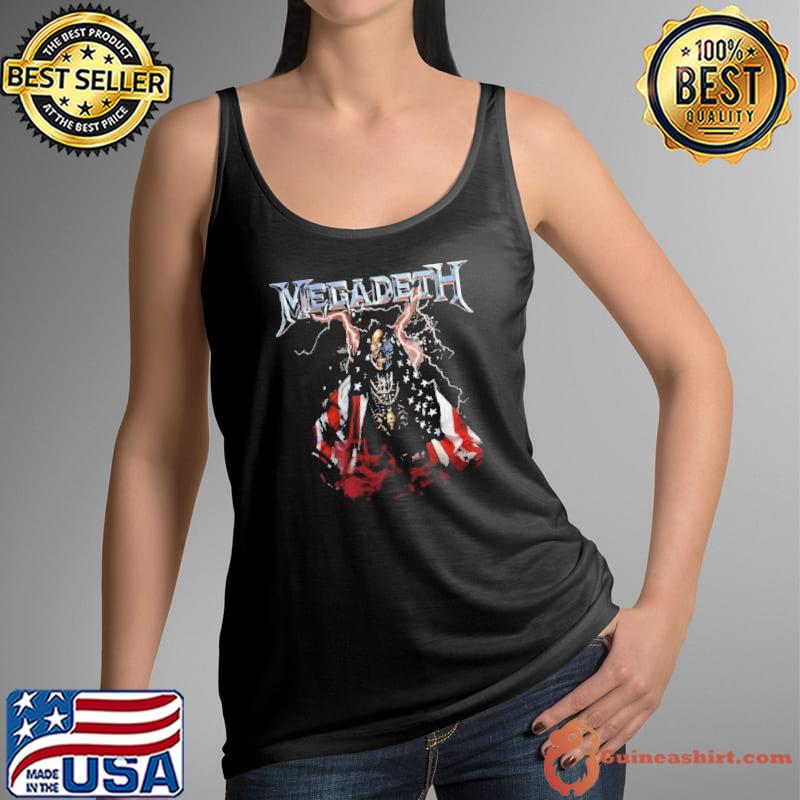 Megadeth Skull American Flag Shirt Tank Top