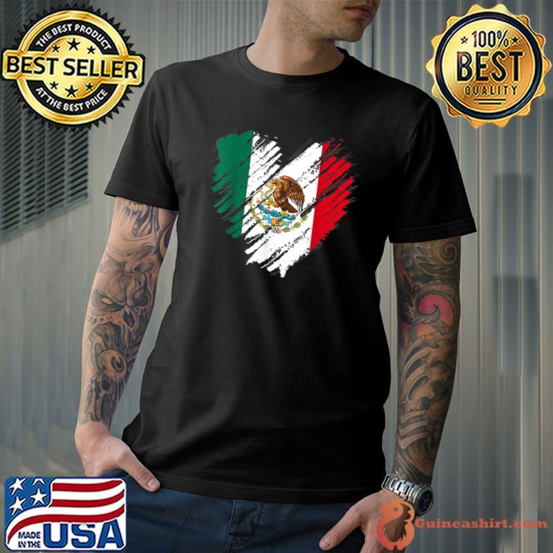 Mexico City Mexican Flag Heart Gift Mexico T-Shirt