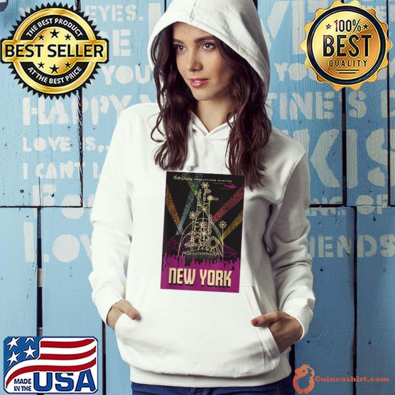 Mickey Mouse One Walt’s Plane Travel Poster New York T-Shirt Hoodie