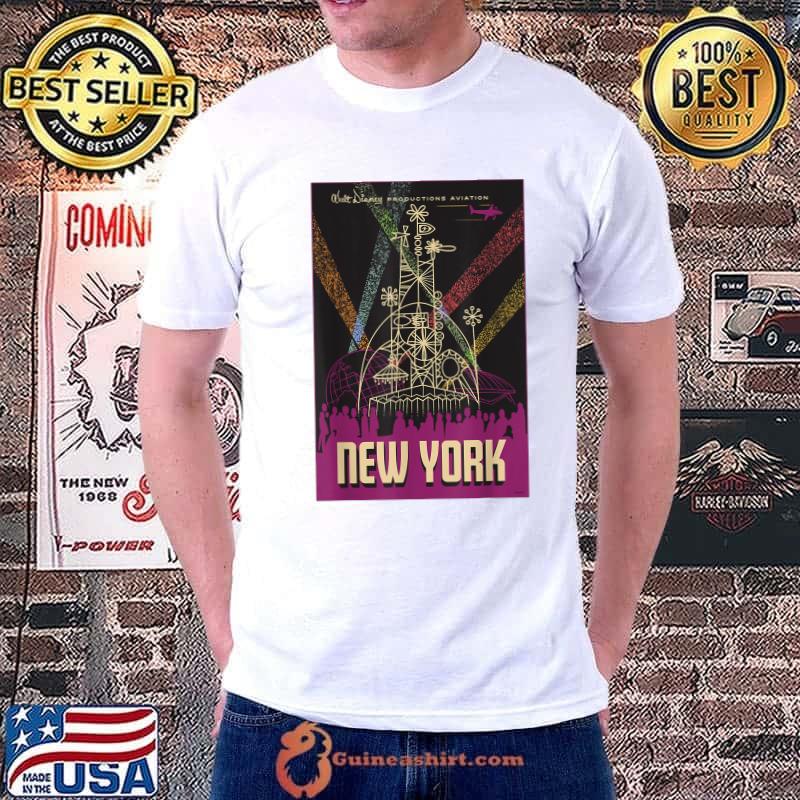 Mickey Mouse One Walt’s Plane Travel Poster New York T-Shirt